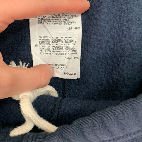 Champion Sweat Short Mens M Navy Reverse Weave Elastic Drawstring Waist Raw Edge - Picture 8 of 13